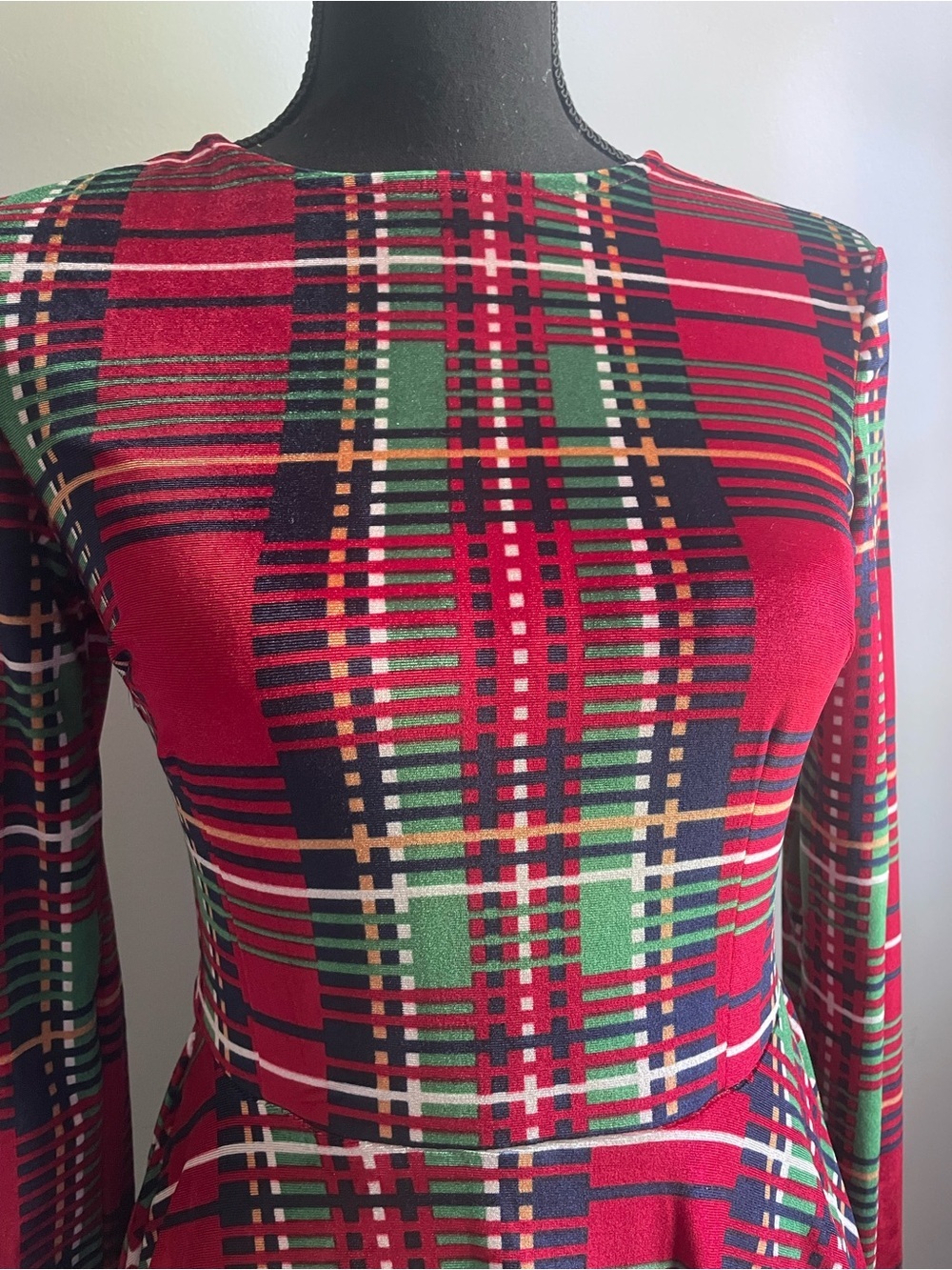 SHEIN Red Plaid Fit & Flare Midi Dress - Picture 4 of 9
